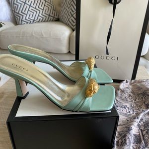 Gucci Nappa Tiger Head Mules